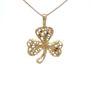 Lucky Clover Estate Pendant in 14K Yellow Gold VIDEO