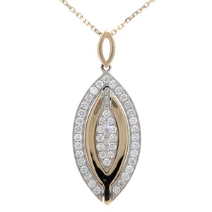 Brand New 0.87 Carat Natural Diamond 3-in-1 Convertible Pendant Adjustable 16 17 and 18 Necklace in 14K Two-Tone Gold $7,000 Retail Tag VIDEO