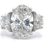 Stunning! 7.00 Carat Diamond Oval & Trapezoid Three-Stone Ring in 14k Yellow Gold w/ Report; $8,750 Retail *VIDEO*