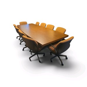 Mid Century Modern Conference Table with 10 Chairs