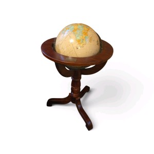 Vintage Globe with Sarurday Evening Post Print