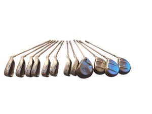 Vintage 12 Golf Club Set  Tour Irons, King Woods & Callaway Great Big Bertha Driver