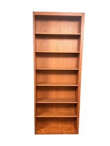 Commercial Oak Laminate Bookcase  78H x 33.5W x 9D