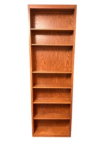 Commercial Oak Laminate Bookcase  87H x 23.5W x 9D