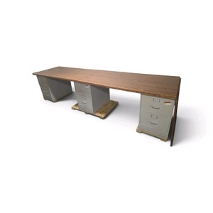 Extra Large Table Top and 3 File Cabinets