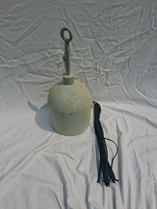 SOLID STEEL 18 INCH BELL WITH LEATHER PULL HANDLE