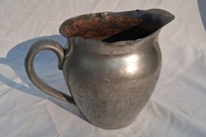 SOLID PEWTER PITCHER, MARKED