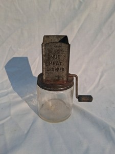 ANTIQUE MEAT AND NUT GRINDER, MICRO GLASS COLLECTIBLE