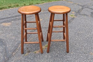 TALL WOOD BAR STOOLS