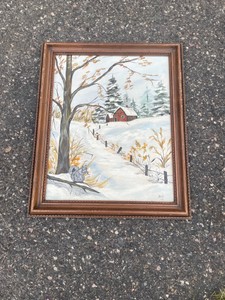 FRAMED WINTER, LANDSCAPE PAINTING