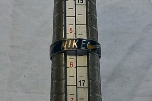 STERLING SILVER NIKE RING SIZE 5.5, MARKED 925
