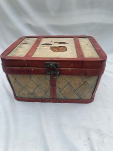 VINTAGE BRENTWOOD AND BAMBOO STORAGE CHEST
