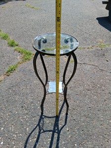 WROUGHT IRON INDOOR PLANT STAND WITH GLASS