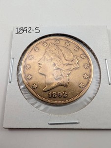 1892-S Liberty Head Double Eagle $20 Gold Coin