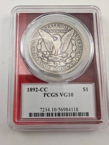1892-CC Morgan Silver Dollar VG10