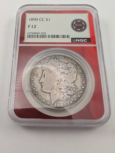 1890-CC Morgan Silver Dollar NGC F12