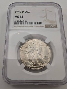 1946-D Walking Liberty Half Dollar NGC MS63