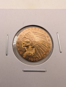1910 Indian Head Half Eagle $5 Gold Coin
