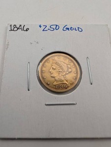 Antique 1846 Liberty Head $2.50 Gold Coin