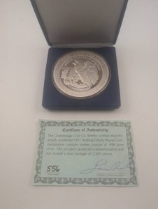 1995 Walking Liberty Pound Commemorative 16oz .999 Silver