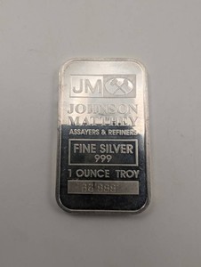 Johnson Matthey Fine Silver 1 Ounce Troy Bar 999