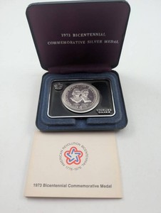 1973 Bicentennial Sterling Silver Commemorative Medal in Case