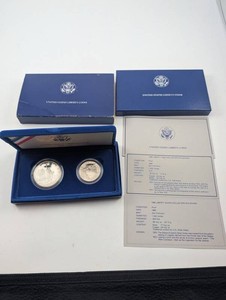 1986 United States Liberty Coins Proof Set Half Dollar & Silver Dollar
