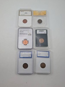 Vintage Graded Lincoln Cent Collection 1931-S 1928-S 1960-D (Lot of 6)