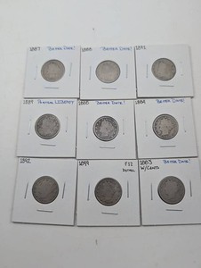 Liberty Head V Nickels 9-Coin Collection