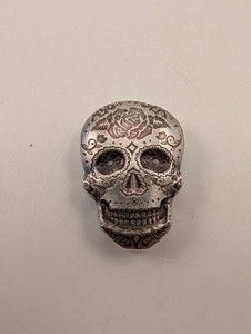 999 Fine Silver Sugar Skull Pendant 2 Troy Ounces