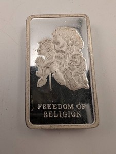 Wittnauer Freedom of Religion 1000 grains .999 Fine Silver Bar