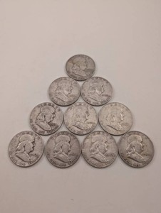 Vintage Franklin Half Dollar Coins (Lot of 10)