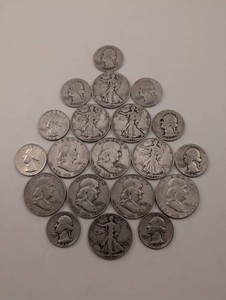 Silver Coin Estate Lot Walking Liberty, Franklin & Washington