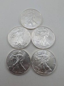 2020 American Silver Eagle Coins (Lot of 5)