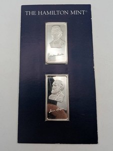 Hamilton Mint Abraham Lincoln & James a. Garfield Silver Bars (Lot of 2)