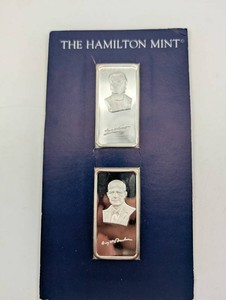 Hamilton Mint Presidential Silver Bars James K. Polk & Eisenhower (Lot of 2)