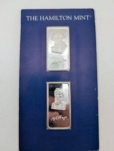 Hamilton Mint Presidential Silver Bars George Washington & Rutherford B. Hayes (Lot of 2)