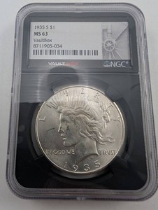 NGC Certified 1935-S Peace Dollar and American Silver Eagle (Lot of 2)