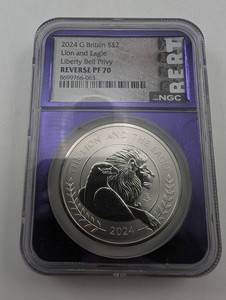 2024 NGC Reverse PF70 Lion & Eagle Liberty Bell Privy 2 Pound