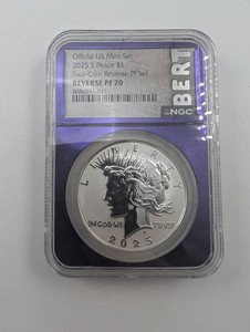 NGC 2025-S Peace Dollar Two-Coin Reverse Proof Set PF70