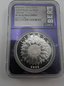 NGC PF70 Ultra Cameo 2025 P American Liberty Series Silver 1 Oz Medal