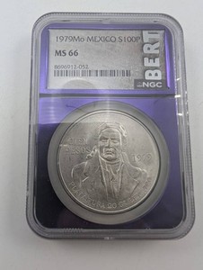 1979 100 Pesos NGC MS 66 Silver Coin