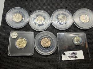 1939, 1940, 1942, 1943 P, 1945 D, 1949, Toned 1949 Jefferson Nickels
