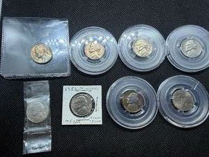 1949 D, 1956, 1964, 1964, 1982 P, 1982 P, 1987 S, 2006 D Jefferson Nickels
