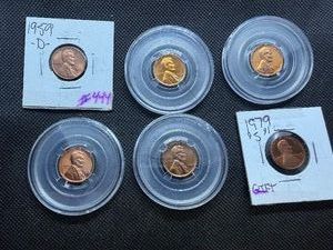 1959D, 1961, 1962, 1963, 1964, 1979 S Lincoln Memorial Cents