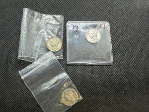 1945, 1945, 1945 D Silver Mercury Dimes
