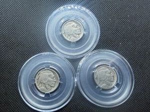 Three 1916 Buffalo Nickels