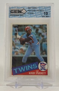 Kirby Puckett Gem Mint 10 Graded Slab RC 1985 Topps #536 Rookie Minnesota Twins Baseball Card