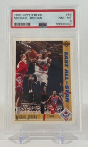 Michael Jordan PSA 8 NM-MT Graded Slab 1991 Upper Deck #69 Basketball Card
