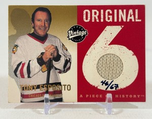 Tony Esposito 67 Original 6 Relic 2000 Upper Deck Vintage Jersey Card #O-TE Numbered 4667 Hockey Card